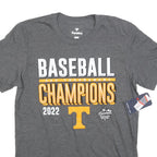 FANATICS Mens Grey Baseball Champions T-Shirt M Short Sleeve Crew Neck Cotton