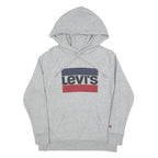 LEVI'S Womens Grey Cotton Blend Logo Pullover Hoodie S Casual Sweatshirt