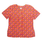 STURZENEGGER Womens Printed Blouse Red 90s Silk Geometric L