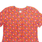 STURZENEGGER Womens Printed Blouse Red 90s Silk Geometric L