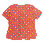 STURZENEGGER Womens Printed Blouse Red 90s Silk Geometric L