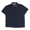 TOMMY HILFIGER Mens Blue Polo Shirt L Classic Cotton Blend Short Sleeve Casual