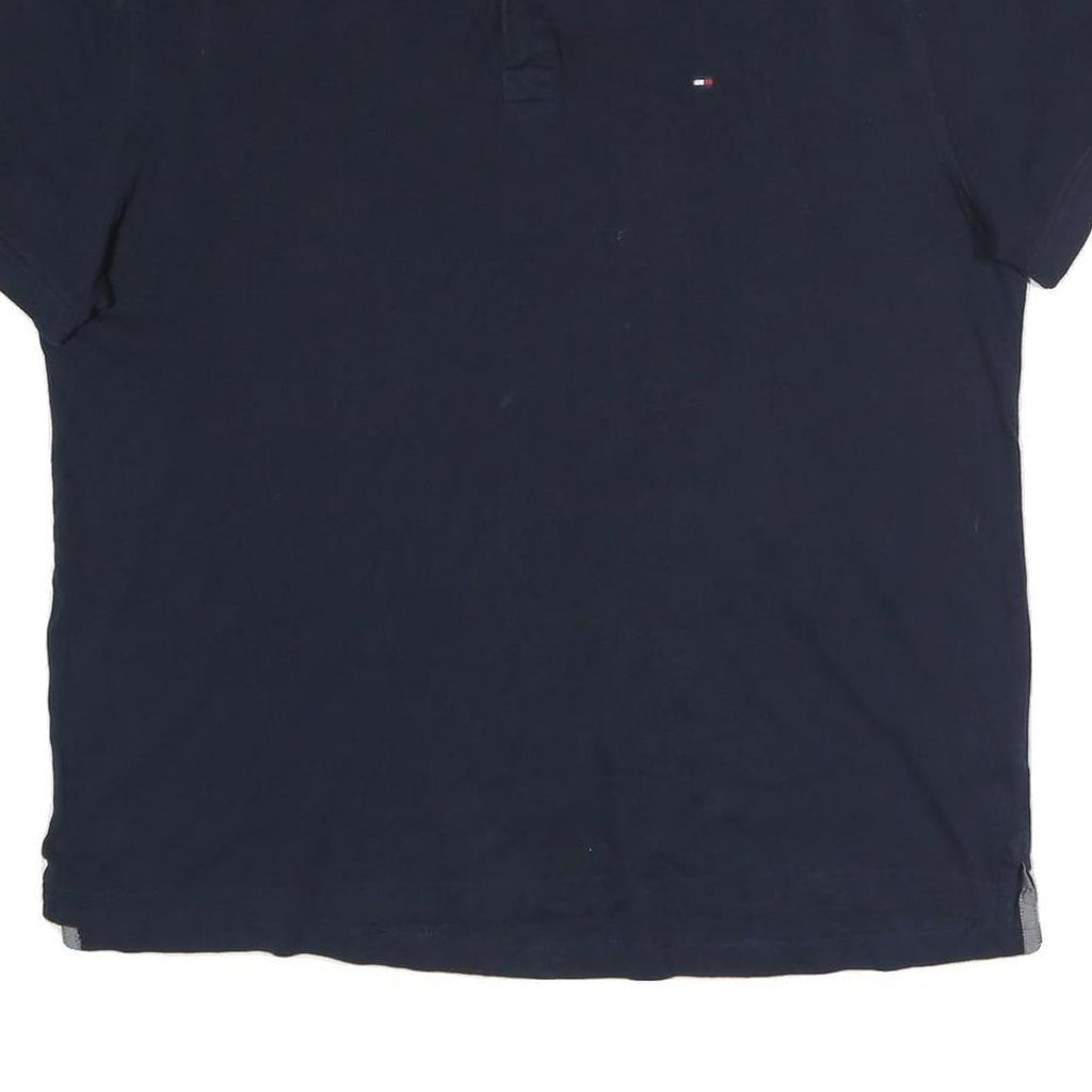 TOMMY HILFIGER Mens Blue Polo Shirt L Classic Cotton Blend Short Sleeve Casual