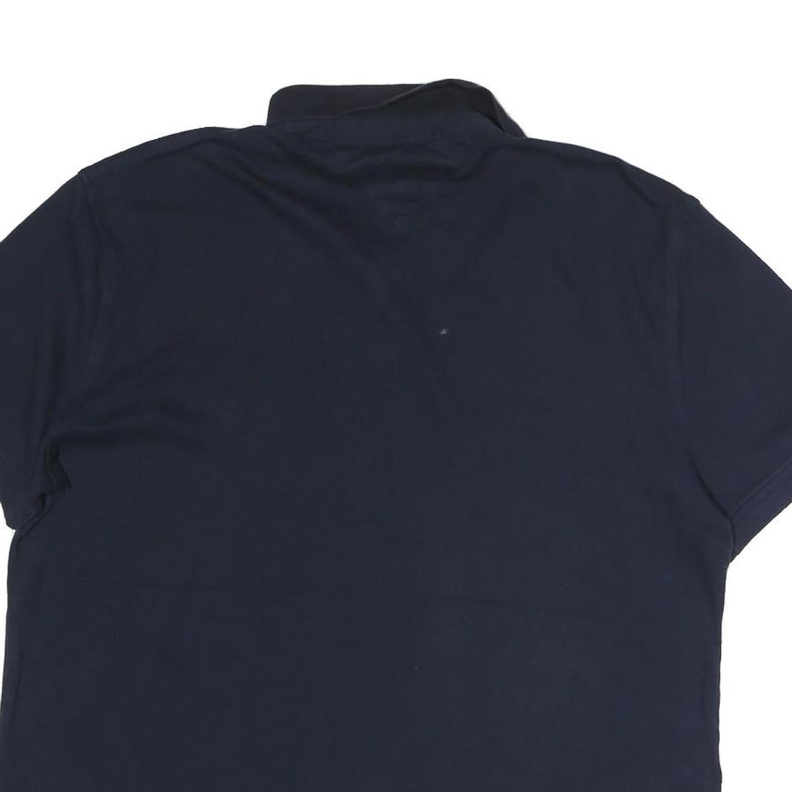 TOMMY HILFIGER Mens Blue Polo Shirt L Classic Cotton Blend Short Sleeve Casual