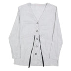 PAULA JANZ Womens Grey Wool Blend Button Top Long Sleeve V-Neck XS Stylish