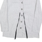 PAULA JANZ Womens Grey Wool Blend Button Top Long Sleeve V-Neck XS Stylish