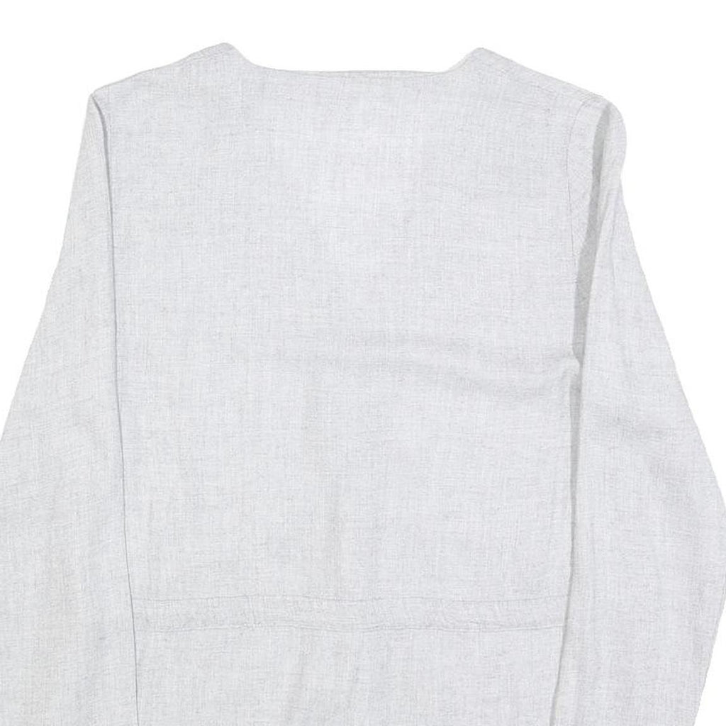 PAULA JANZ Womens Grey Wool Blend Button Top Long Sleeve V-Neck XS Stylish