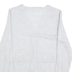 PAULA JANZ Womens Grey Wool Blend Button Top Long Sleeve V-Neck XS Stylish