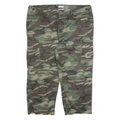 ESSE EMME Mens Cotton Blend Green Camouflage Relaxed Cargo Trousers W42 L25