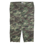ESSE EMME Mens Cotton Blend Green Camouflage Relaxed Cargo Trousers W42 L25