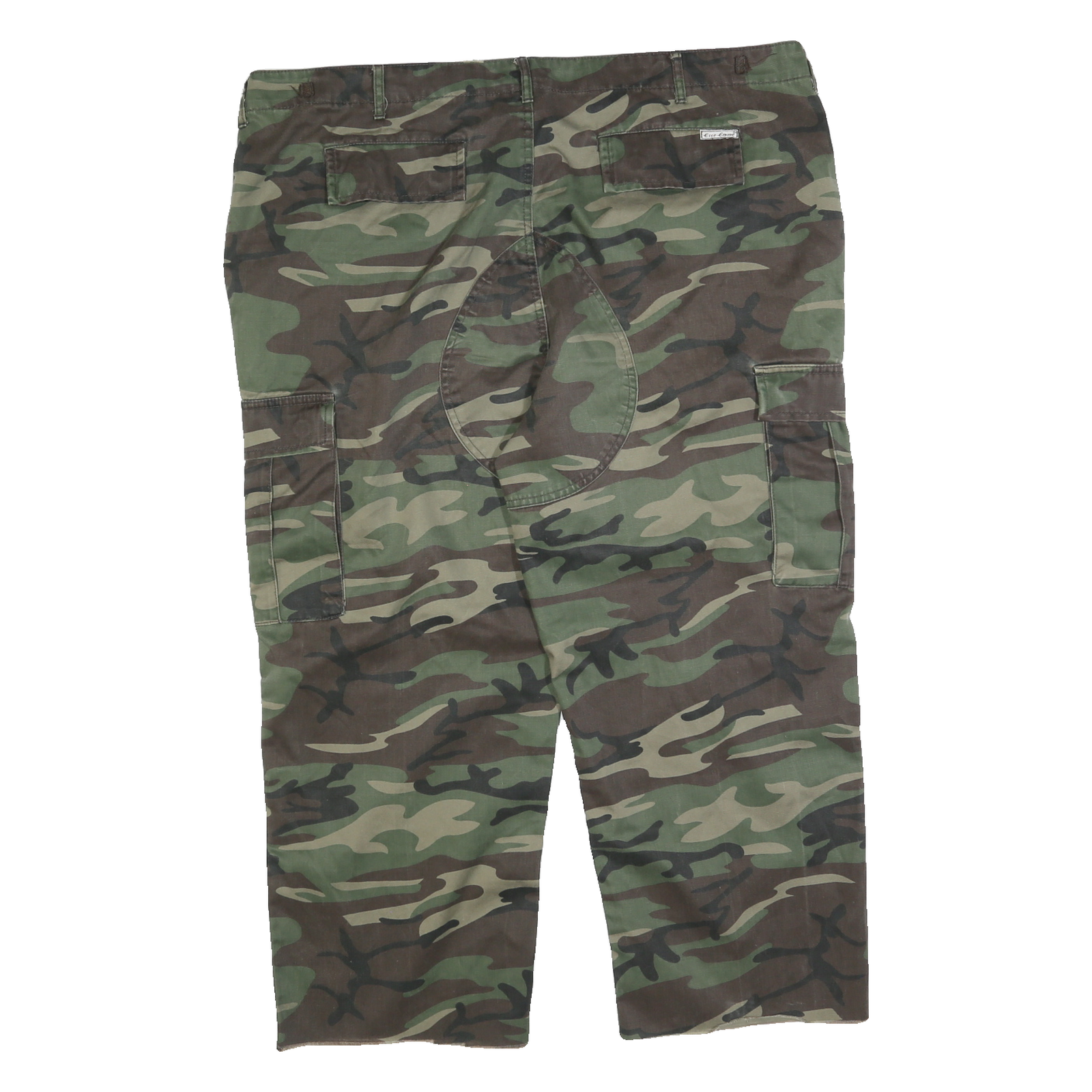 ESSE EMME Mens Cotton Blend Green Camouflage Relaxed Cargo Trousers W42 L25