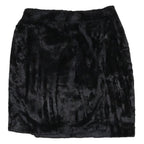 VERSACE Womens Black Mini Skirt Viscose Blend Soft Plush Fabric S