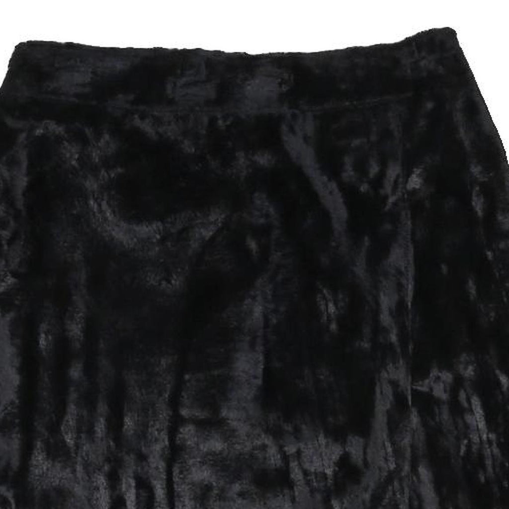 VERSACE Womens Black Mini Skirt Viscose Blend Soft Plush Fabric S
