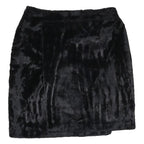 VERSACE Womens Black Mini Skirt Viscose Blend Soft Plush Fabric S