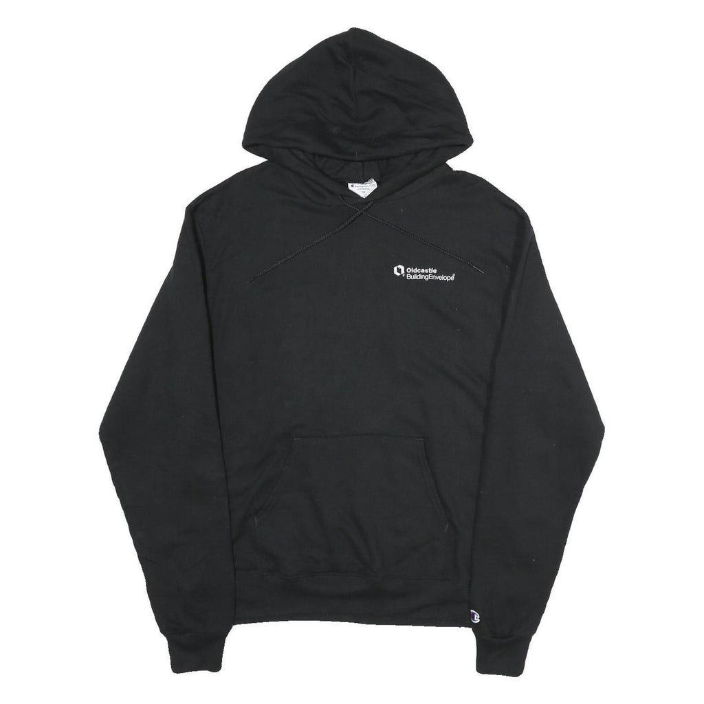 CHAMPION Mens Black Hoodie M Cotton Pullover Hooded Sweatshirt Pocket