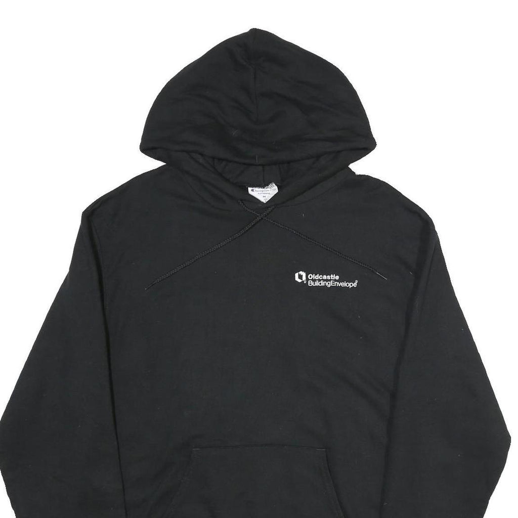 CHAMPION Mens Black Hoodie M Cotton Pullover Hooded Sweatshirt Pocket