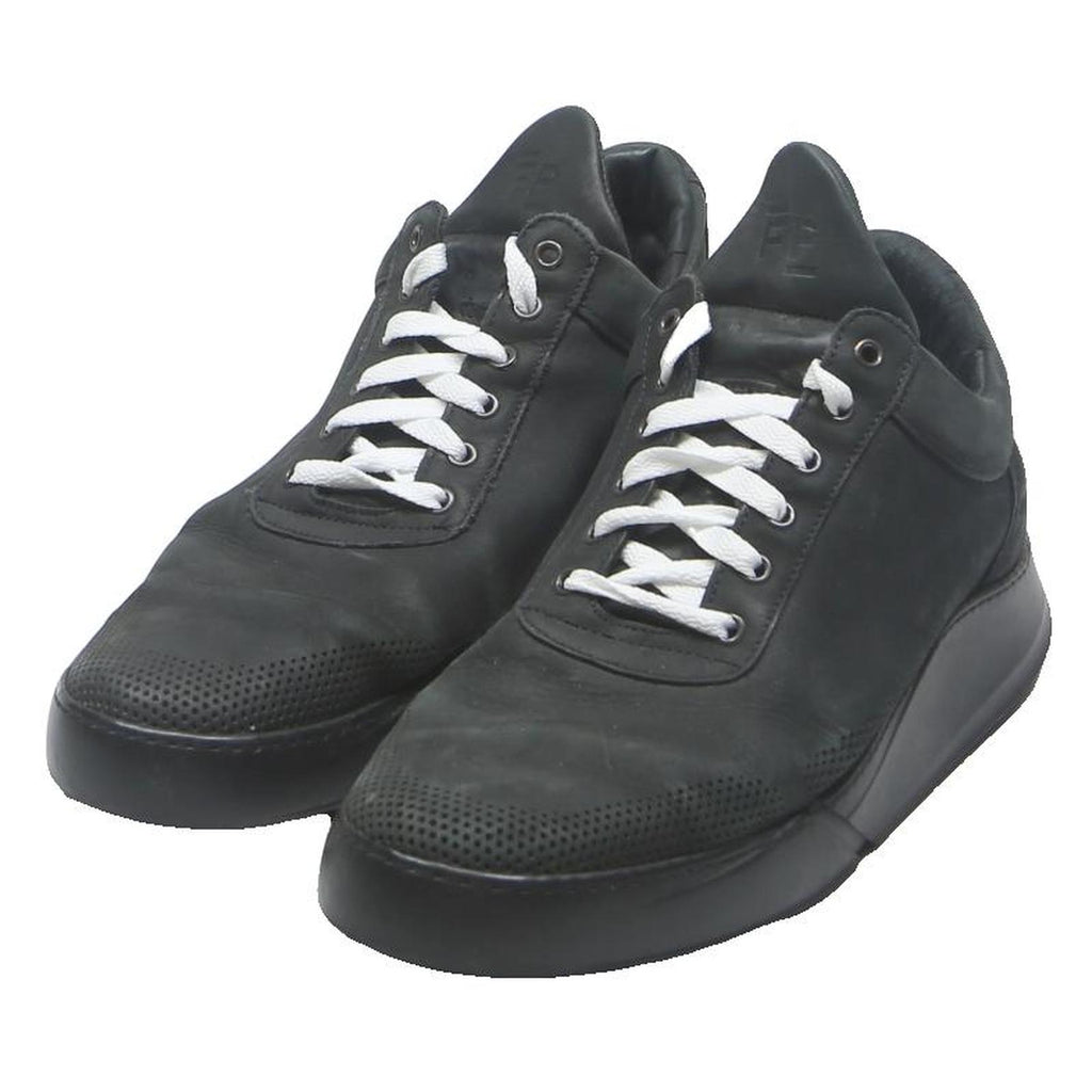 FILLING PIECES Low Top Mens Trainers Black Leather UK 8 Casual Urban Footwear