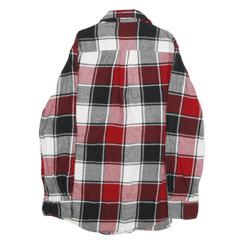 CHAPS Mens Red & Black Check Shirt S Cotton Long Sleeve Casual Button Front