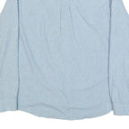 CHAPS Mens Blue & White Check Shirt L Long Sleeve Button Cotton Blend