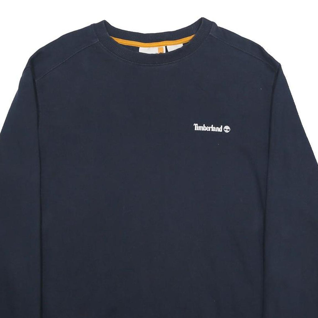 TIMBERLAND Mens Navy Blue Cotton Blend Crew Neck M Sweatshirt casual logo