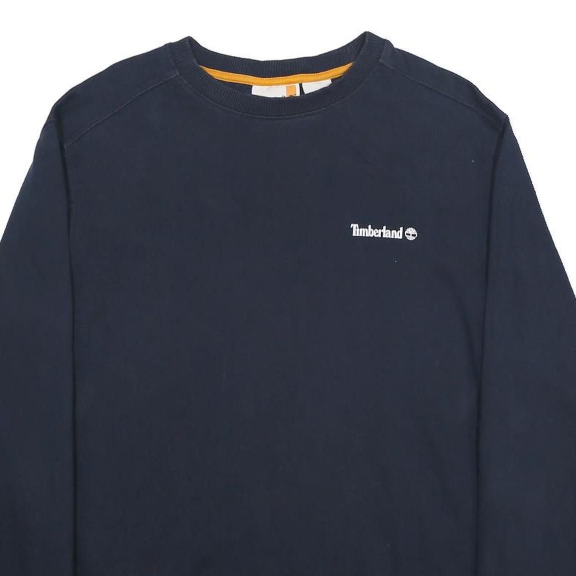 TIMBERLAND Mens Navy Blue Cotton Blend Crew Neck M Sweatshirt casual logo