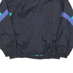 GRENADIER Mens Black & Blue Colourblock Track Jacket L Nylon Zip Retro Style