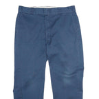 DICKIES Mens Polyester Blend Navy Classic Straight Trousers W38 L30 Workwear Zip