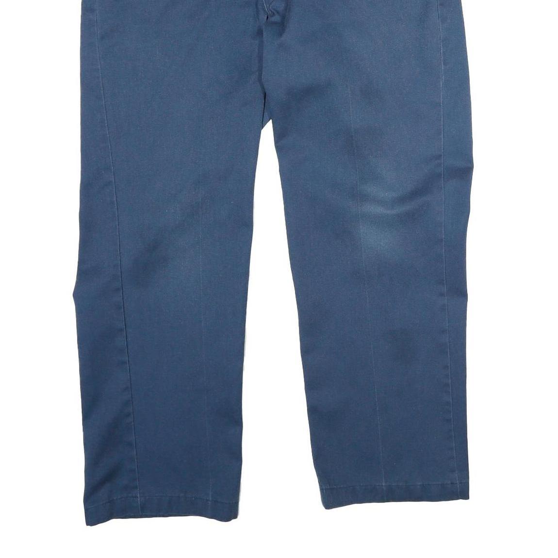 DICKIES Mens Polyester Blend Navy Classic Straight Trousers W38 L30 Workwear Zip