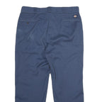 DICKIES Mens Polyester Blend Navy Classic Straight Trousers W38 L30 Workwear Zip