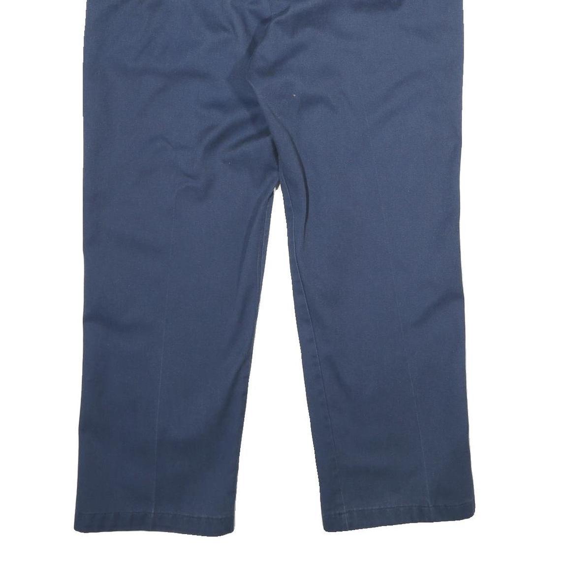 DICKIES Mens Polyester Blend Navy Classic Straight Trousers W38 L30 Workwear Zip