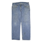 CARHARTT Mens Relaxed Blue Denim W38 L30 Cotton Zip Jeans Workwear