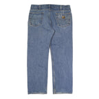 CARHARTT Mens Relaxed Blue Denim W38 L30 Cotton Zip Jeans Workwear