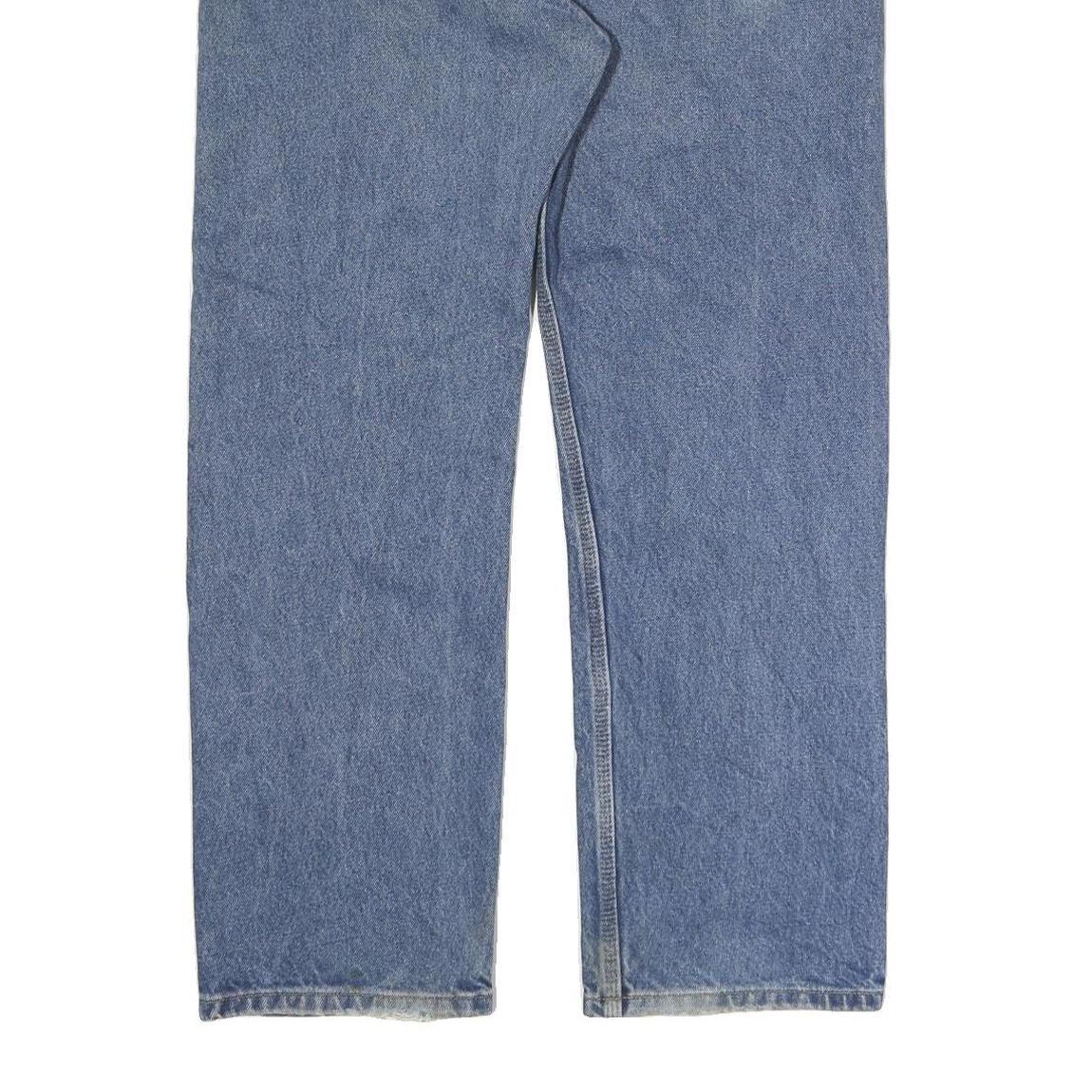 CARHARTT Mens Relaxed Blue Denim W38 L30 Cotton Zip Jeans Workwear