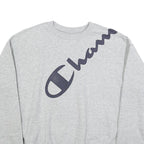 CHAMPION Mens Grey Crew Neck M Cotton Blend Pullover Sweatshirt Logo