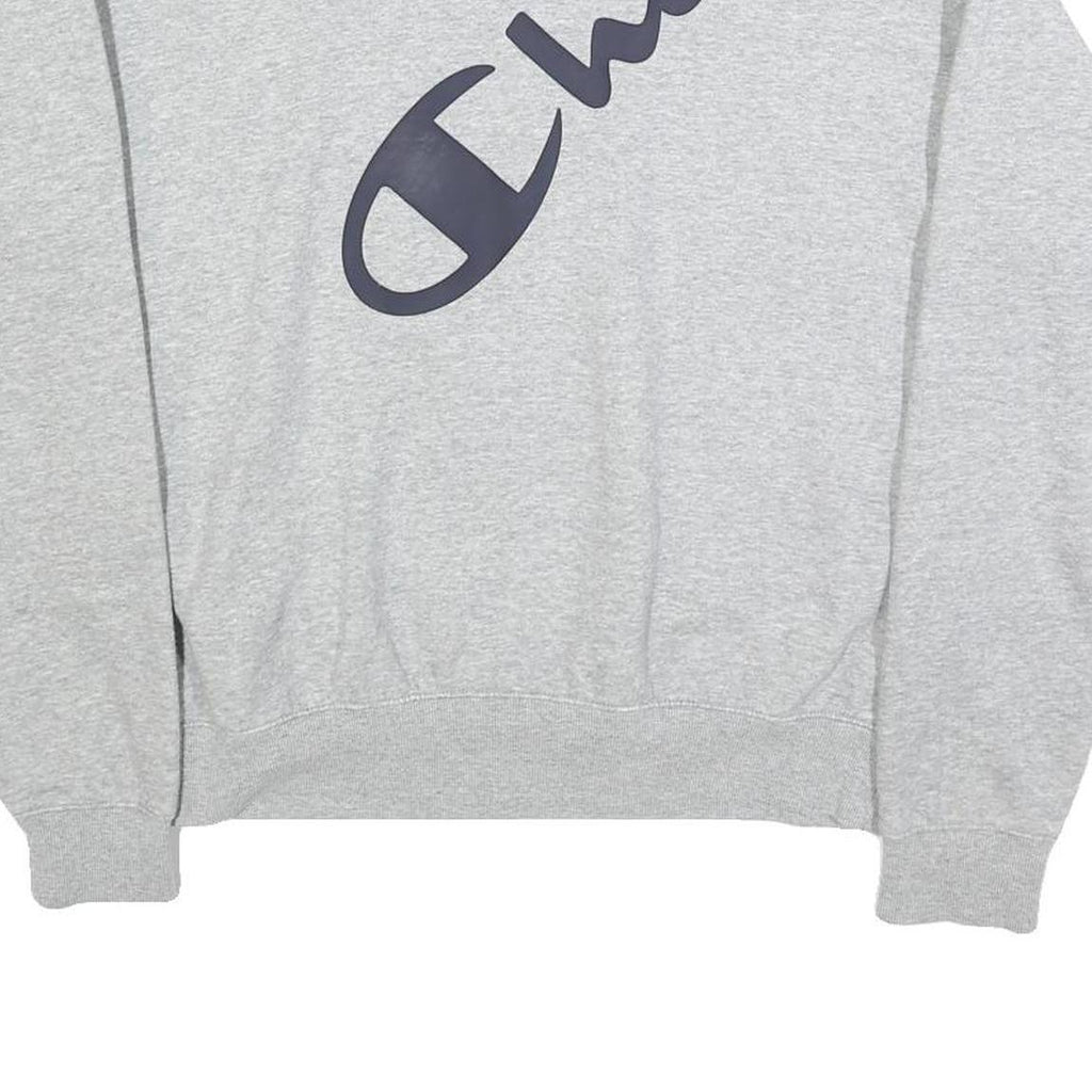 CHAMPION Mens Grey Crew Neck M Cotton Blend Pullover Sweatshirt Logo