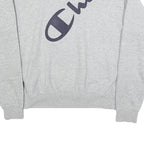 CHAMPION Mens Grey Crew Neck M Cotton Blend Pullover Sweatshirt Logo