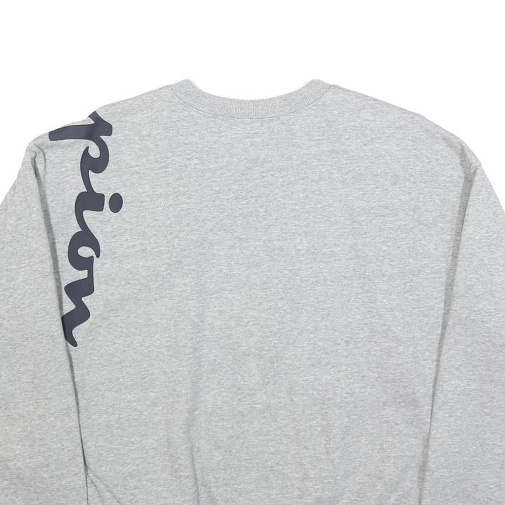 CHAMPION Mens Grey Crew Neck M Cotton Blend Pullover Sweatshirt Logo