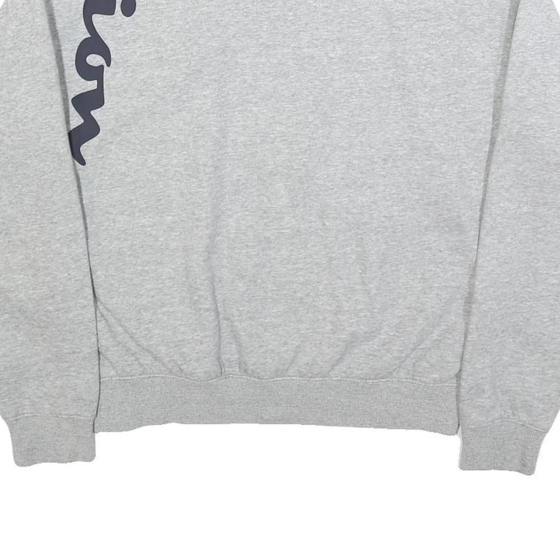 CHAMPION Mens Grey Crew Neck M Cotton Blend Pullover Sweatshirt Logo