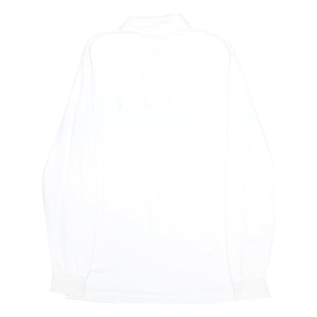 POLO RALPH LAUREN Mens White Long Sleeve Plain M Cotton Polo Shirt Classic Fit