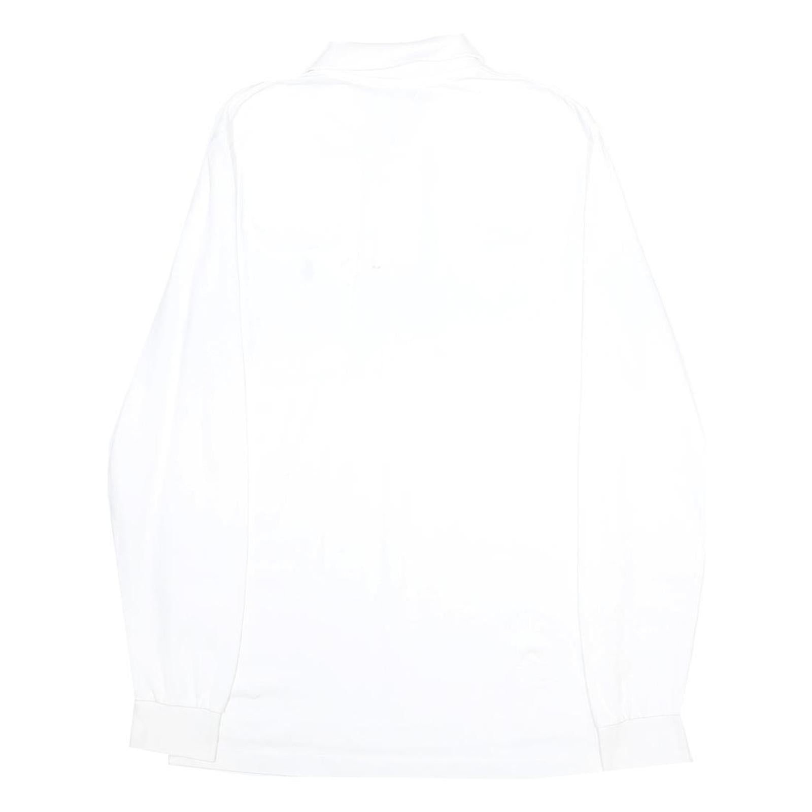 POLO RALPH LAUREN Mens White Long Sleeve Plain M Cotton Polo Shirt Classic Fit