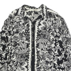 ACKERMAN Womens Black & White Printed Shirt Long Sleeve Collared XL Stylish Top