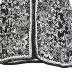 ACKERMAN Womens Black & White Printed Shirt Long Sleeve Collared XL Stylish Top