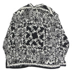 ACKERMAN Womens Black & White Printed Shirt Long Sleeve Collared XL Stylish Top