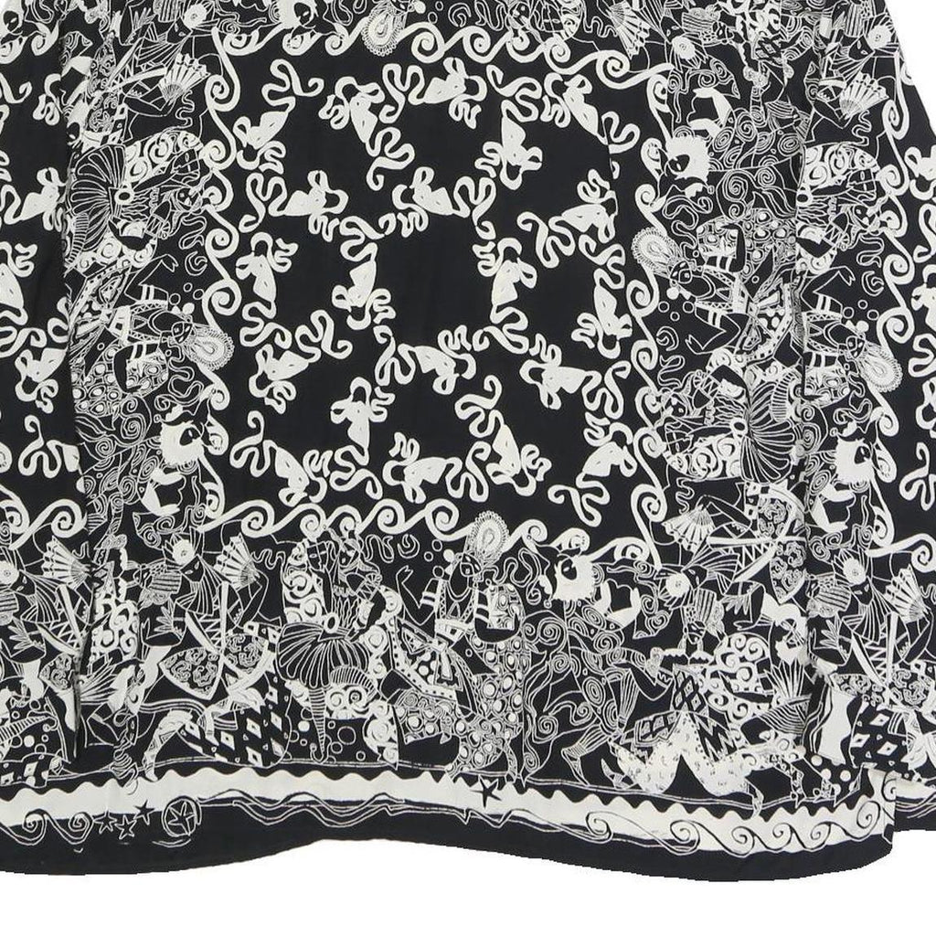 ACKERMAN Womens Black & White Printed Shirt Long Sleeve Collared XL Stylish Top