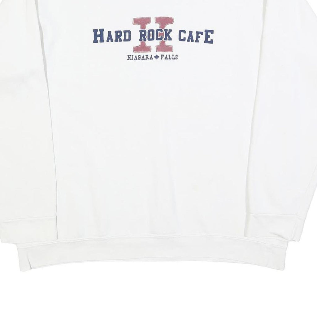 HARD ROCK CAFE Mens White Niagara Falls Crew Neck L Cotton Blend Sweatshirt