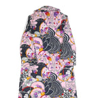 Womens Pink Button Jacket M Polyester Blend Floral Paisley Printed Long