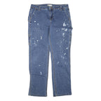 DICKIES Womens Regular Fit Blue Denim Zip Closure W34 L32 Workwear Jeans