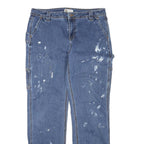DICKIES Womens Regular Fit Blue Denim Zip Closure W34 L32 Workwear Jeans