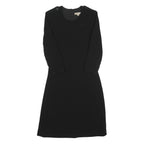 BURBERRY Womens Black Day Dress Polyester Blend Long Sleeve UK 4 Zip Closure