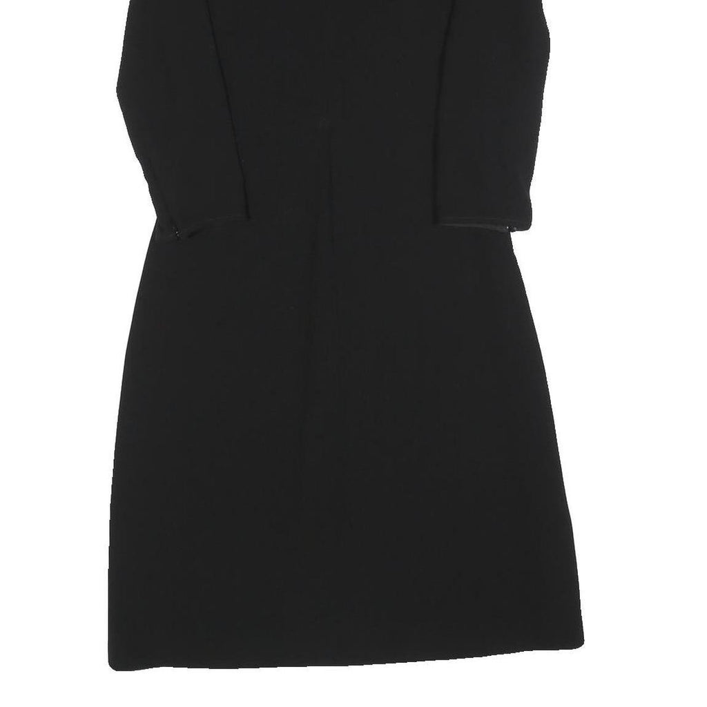 BURBERRY Womens Black Day Dress Polyester Blend Long Sleeve UK 4 Zip Closure